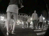 I went for a walk that warm night and of course I could not but meet that beautiful chick with the incredible upskirt!